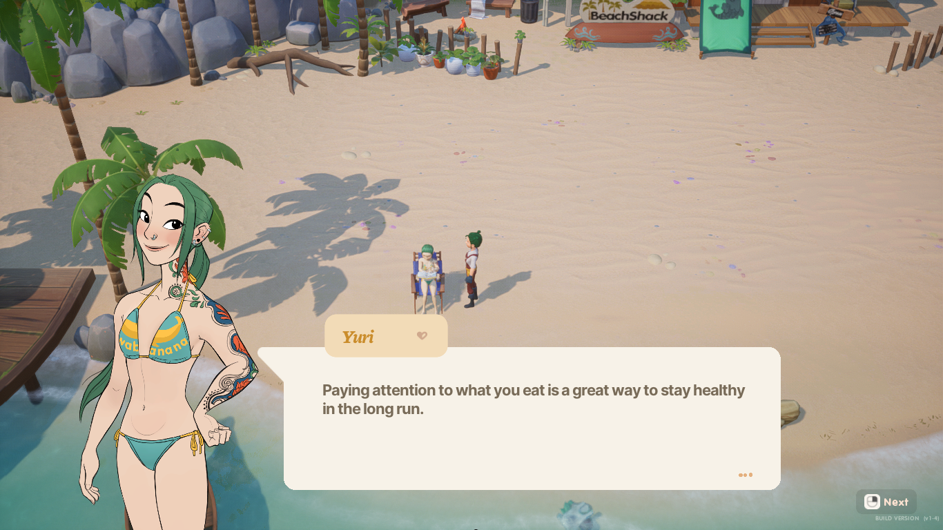 An image of the player talking to Yuri in Coral Island.