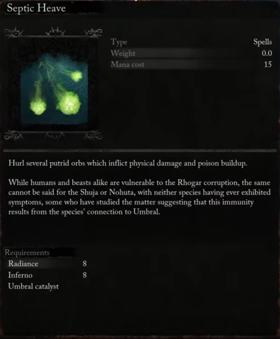 The details of the Septic Heave spell.