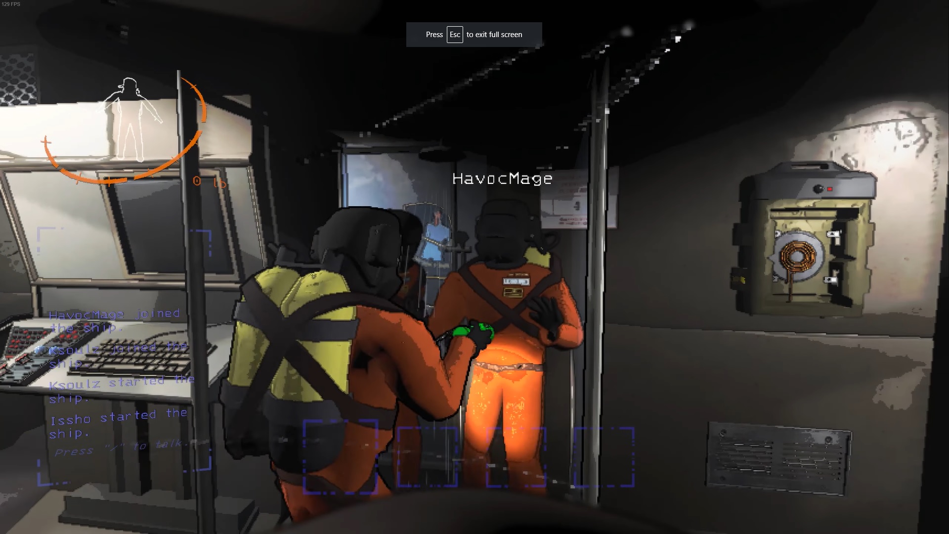 A screenshot of two players in the shower in Lethal Company.