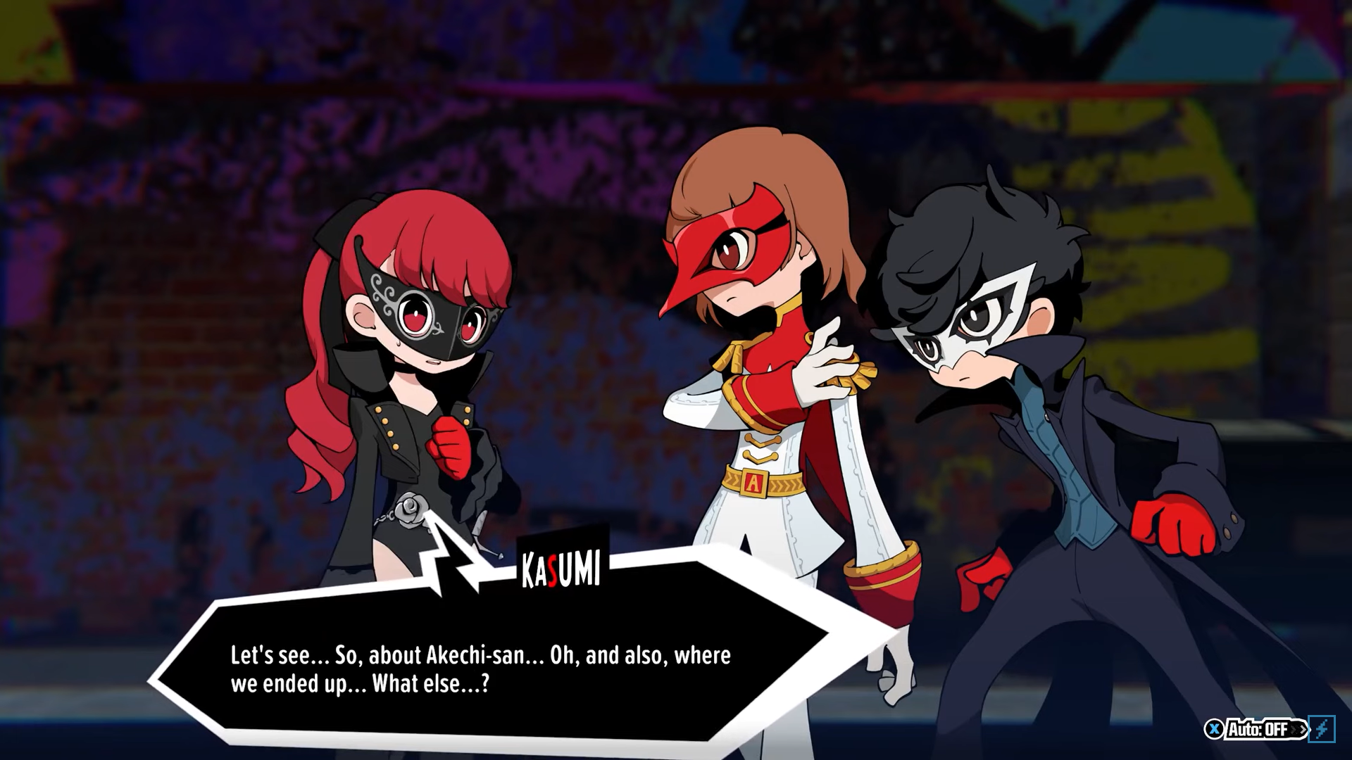 A screenshot of the main characters in Persona 5 Tactica. 