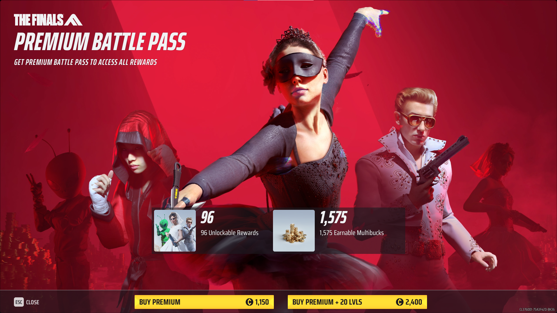 A screenshot showing the Multibucks cost of the Premium Battle Pass in The Finals. 