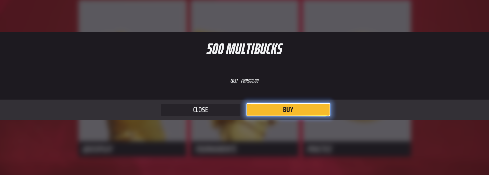 A screenshot of the Multibucks checkout screen in The Finals. 