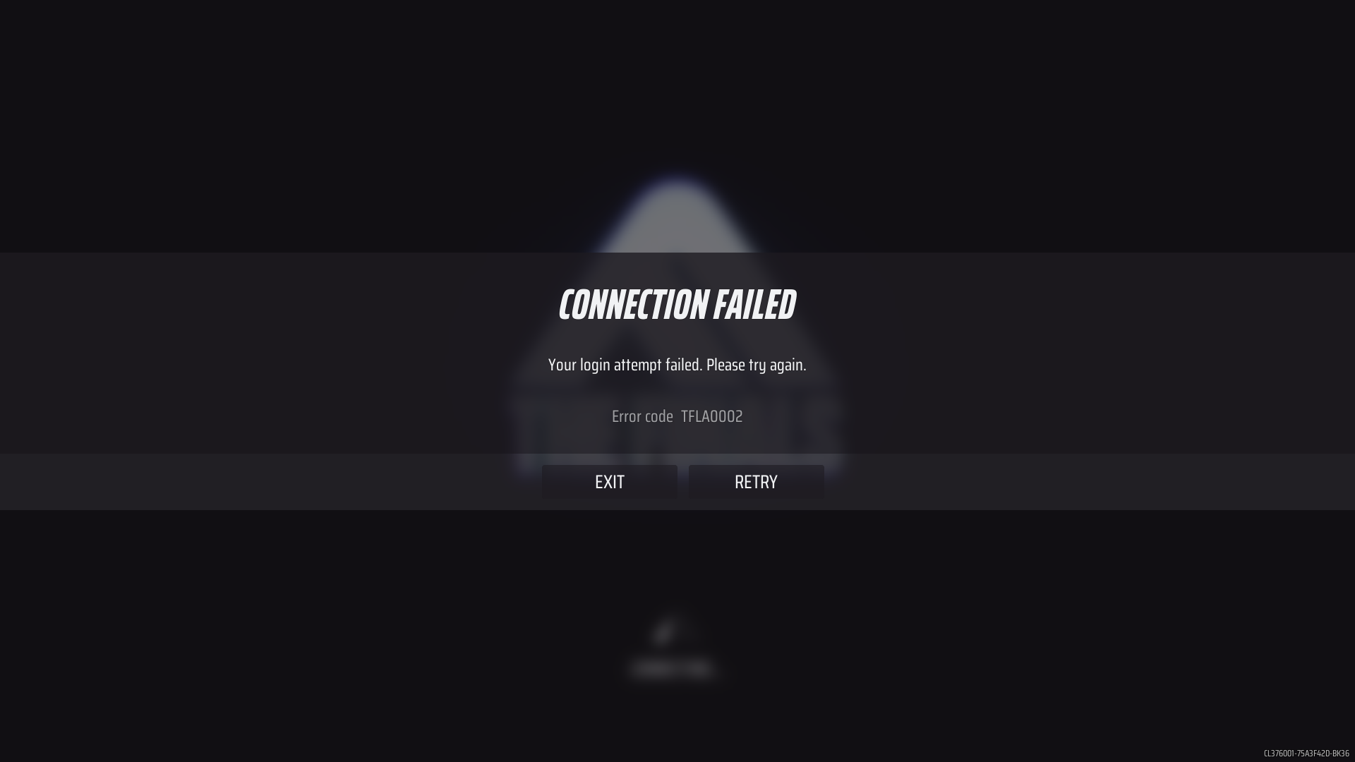 A screenshot of an error code in The Finals. 