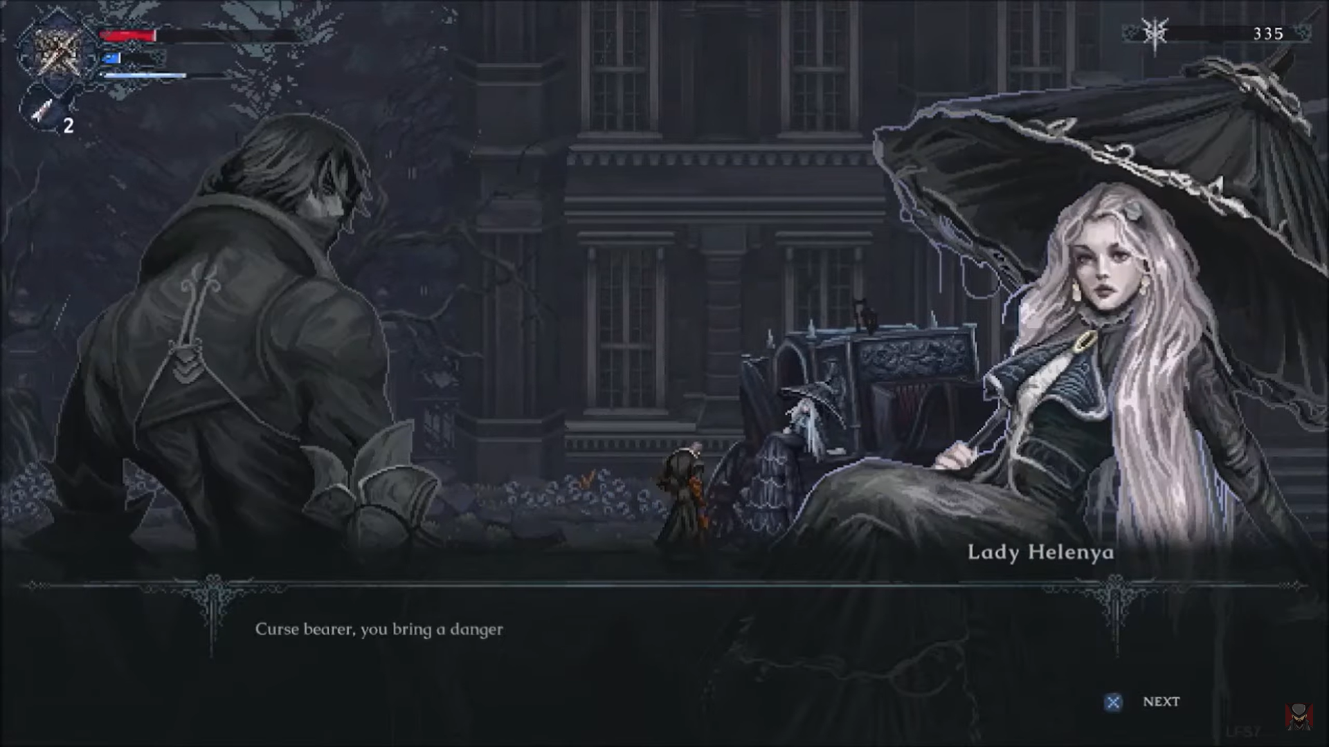 A screenshot of Lady Helenya in The Last Faith. 