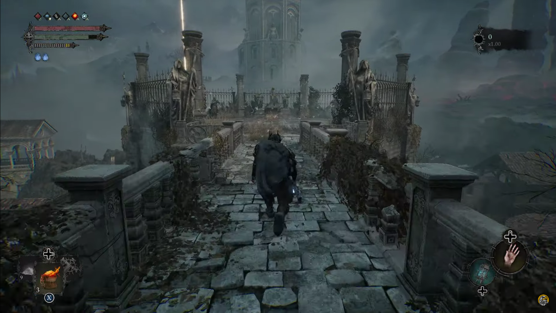 A screenshot of the Abiding Defenders' location in Lords of the Fallen.