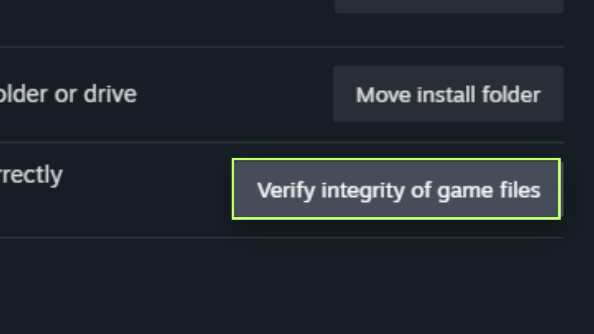 A screenshot of the verify integrity of game files option which can help fix errors in The Finals. 