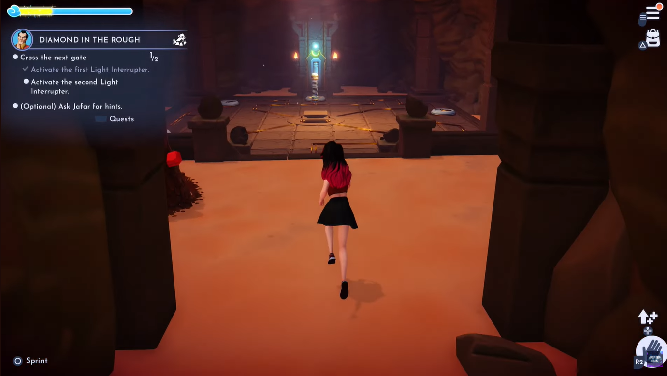 An image of the player entering the chamber.