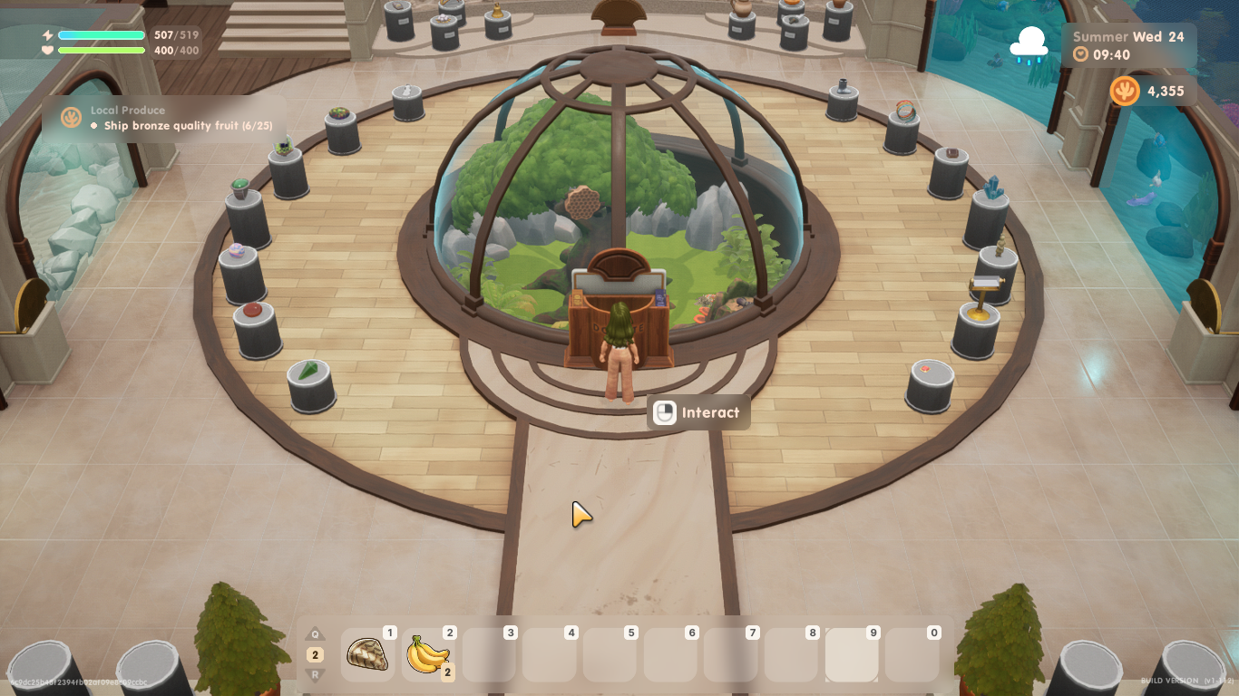 A screenshot of the player donating items to the Starlet Town museum,