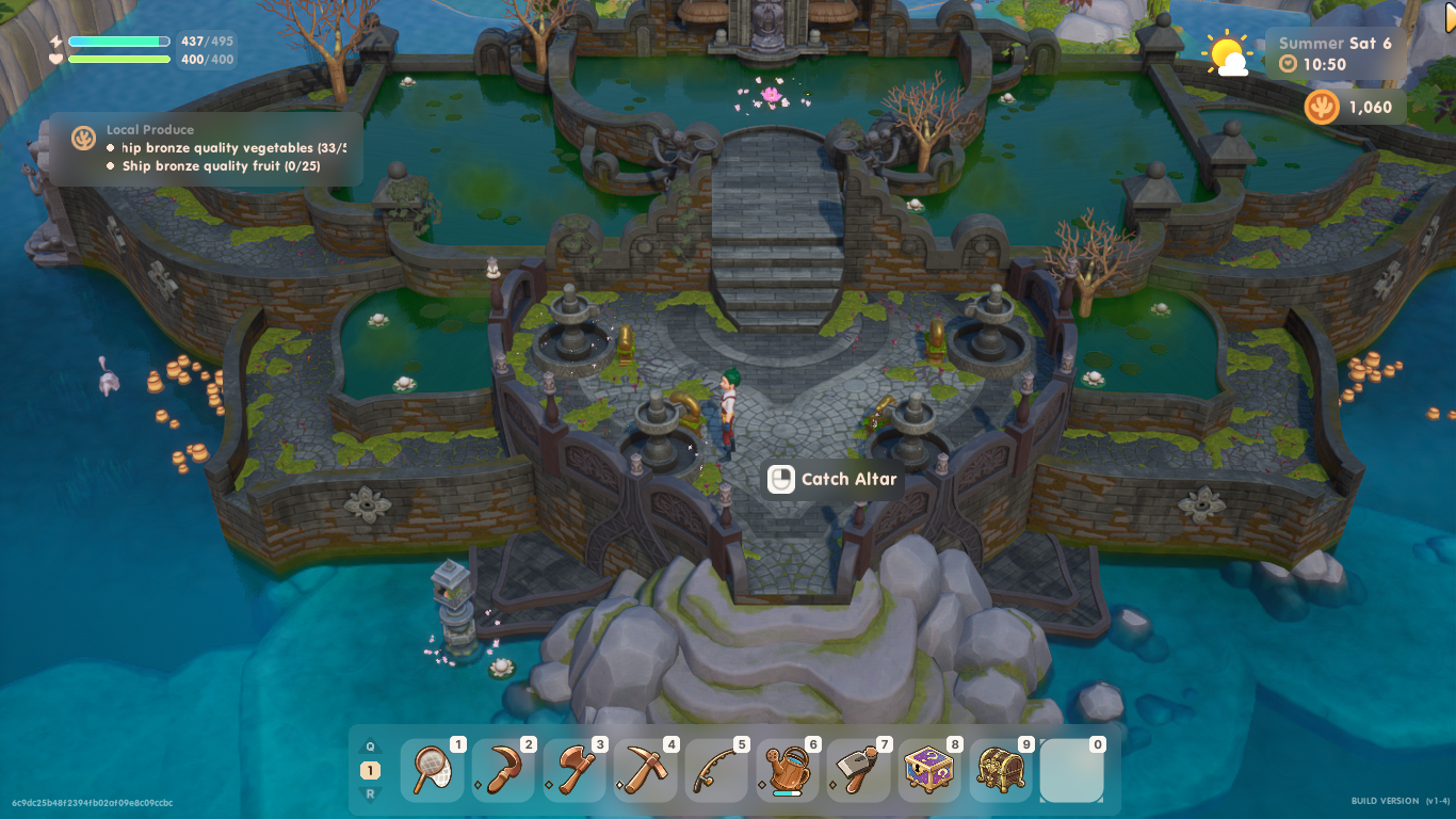 A screenshot of the Lake Temple in Starlet Town.
