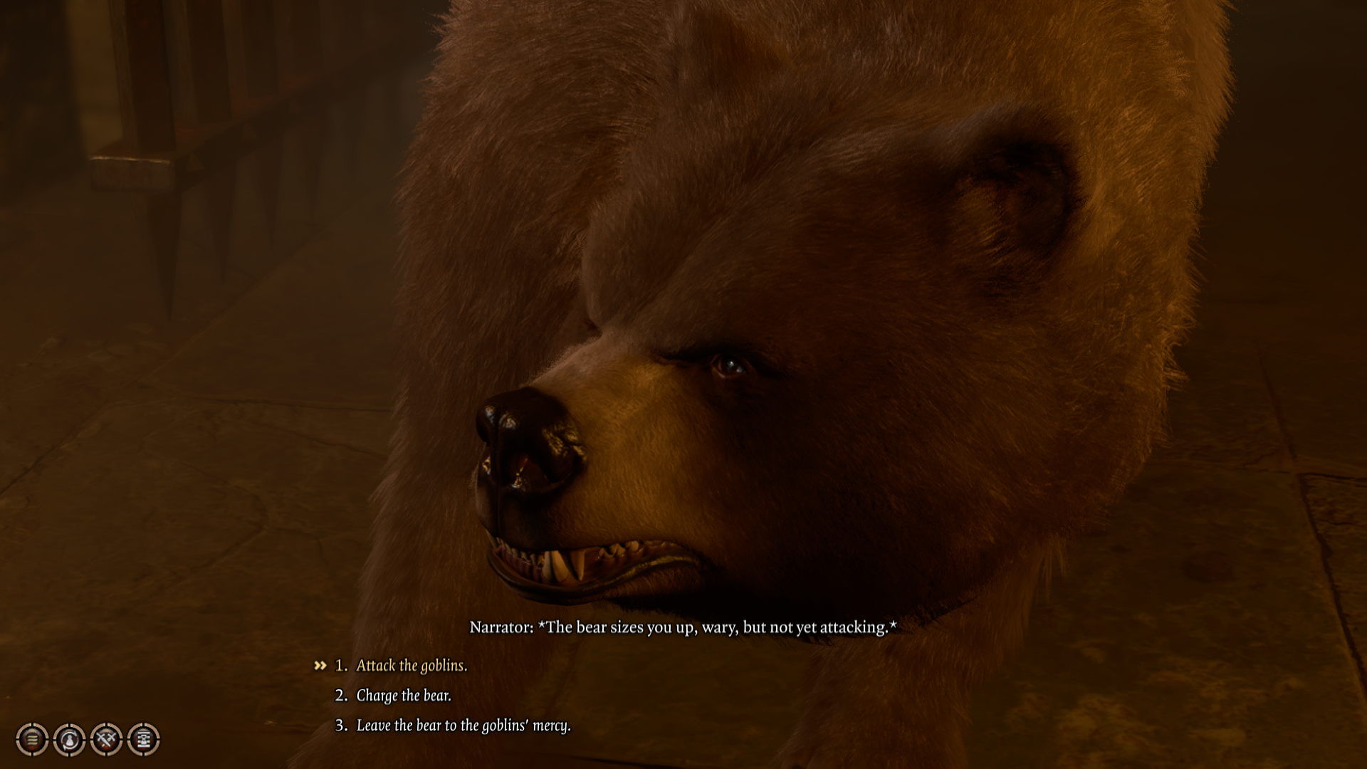 A screenshot of the bear inside the Shattered Sanctum in Baldur's Gate 3. 