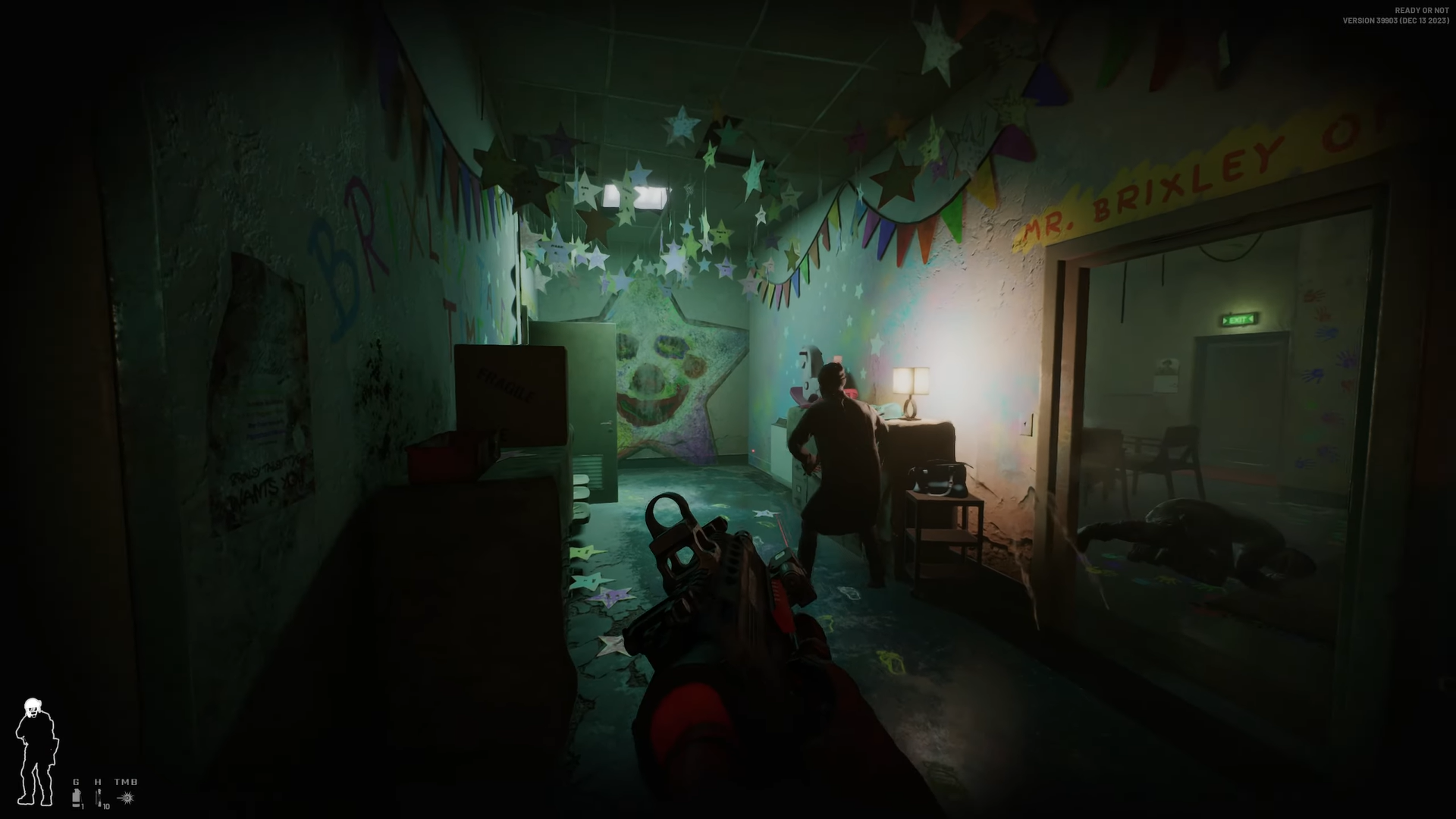 A screenshot of two suspects in the Spider Level in Ready or Not. 