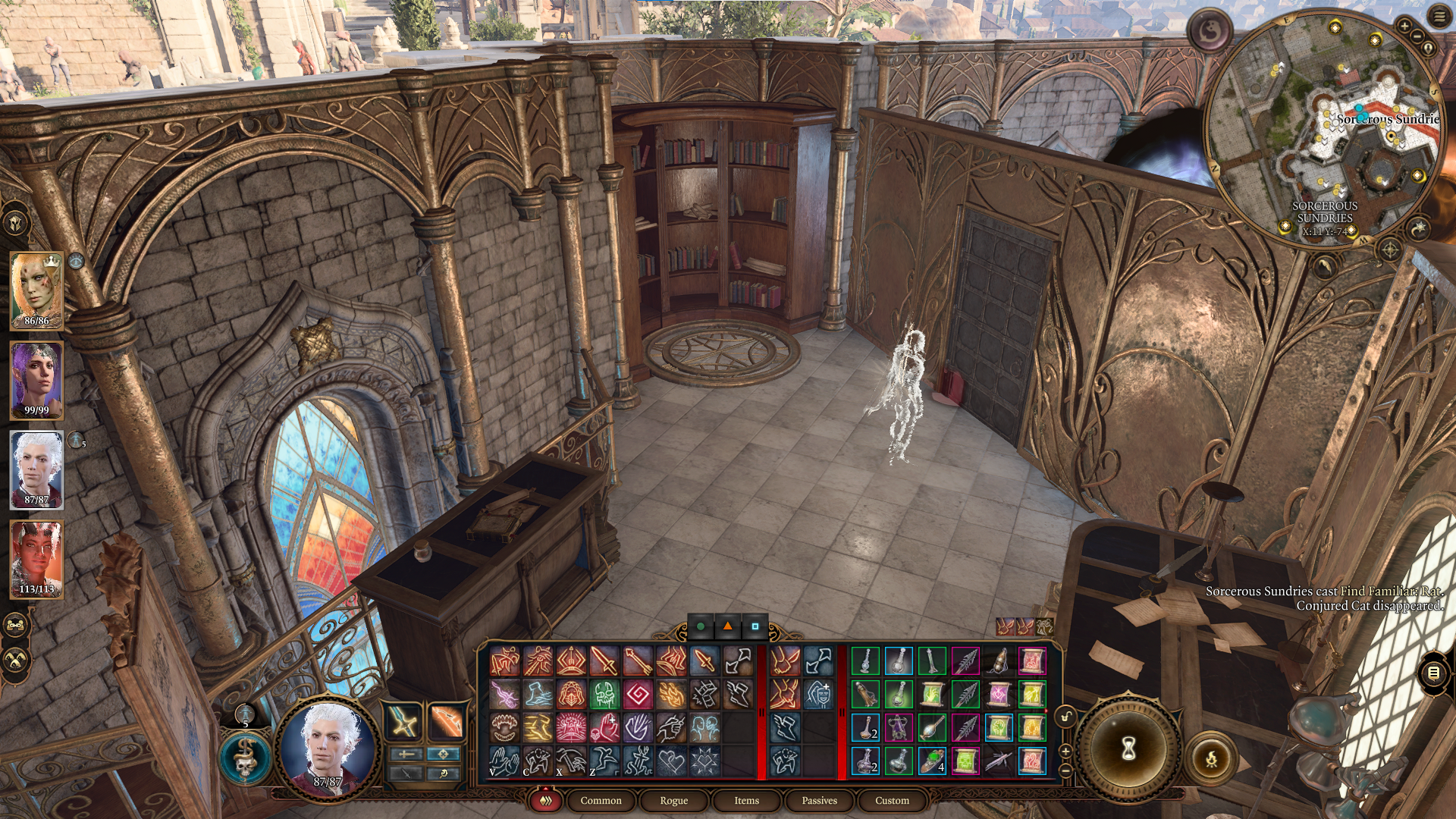 A screenshot of the restricted room in the Sorcerous Sundries. 