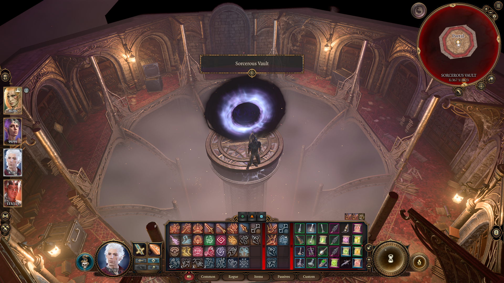 A screenshot of the Sorcerous Vault. 