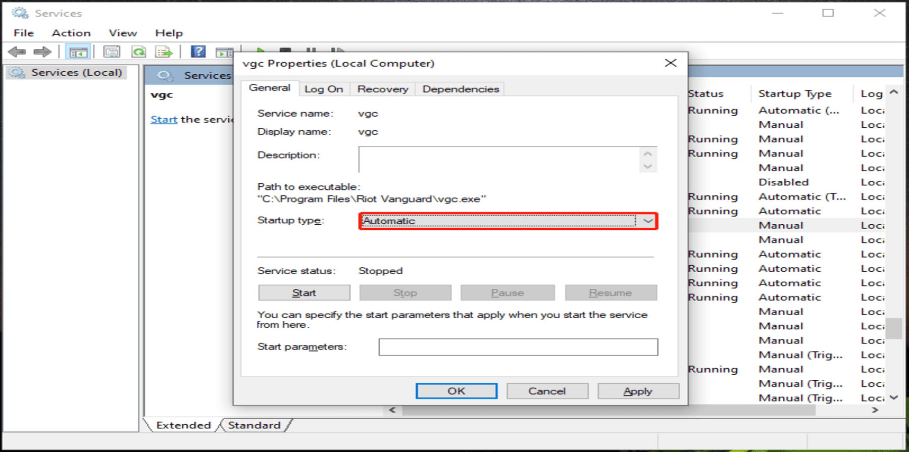 Restart VGC service to fix Valorant error code 51