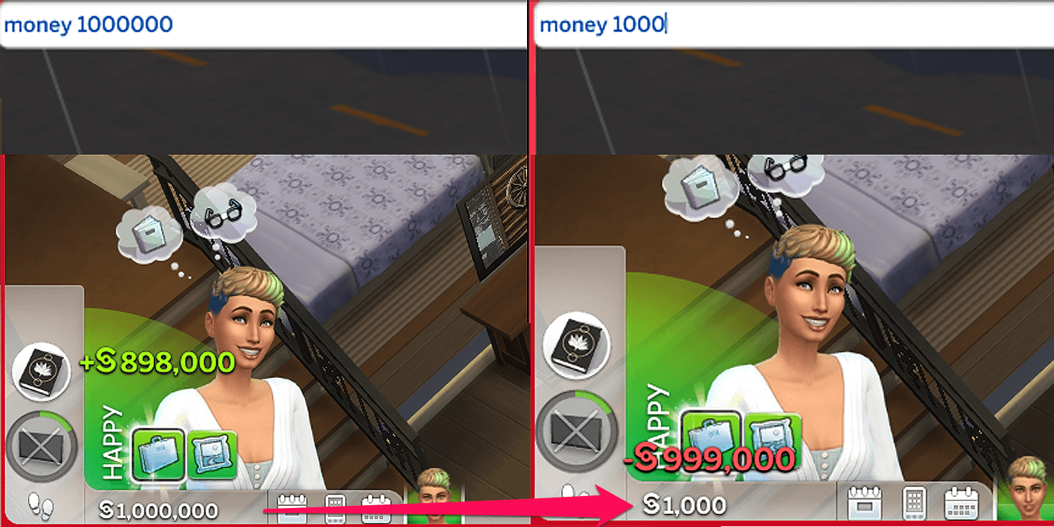 Sims 4 inputting the money x