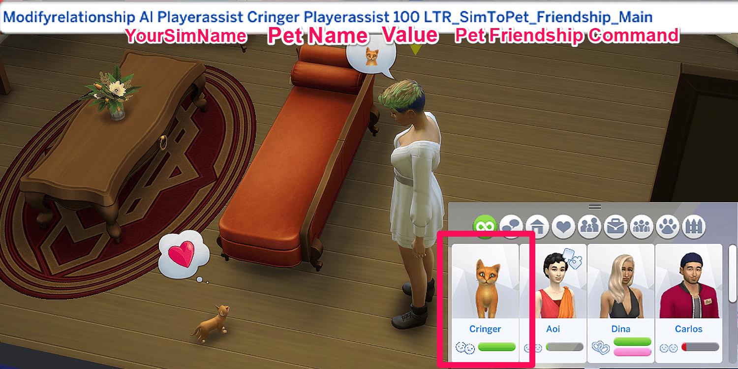 SIms 4 Sims to Pet Friendship Value