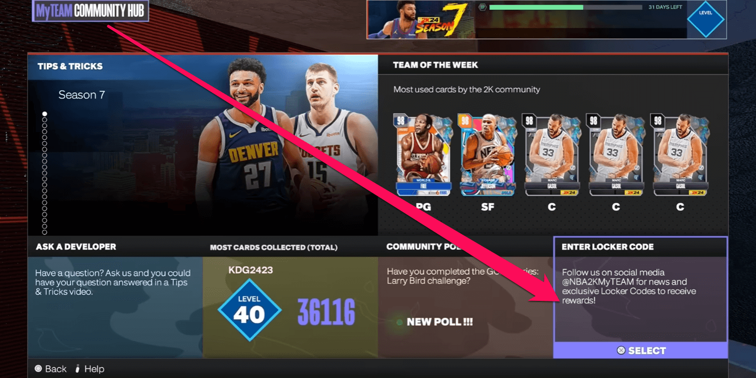 NBA2k24 How to Redeem the Locker Codes