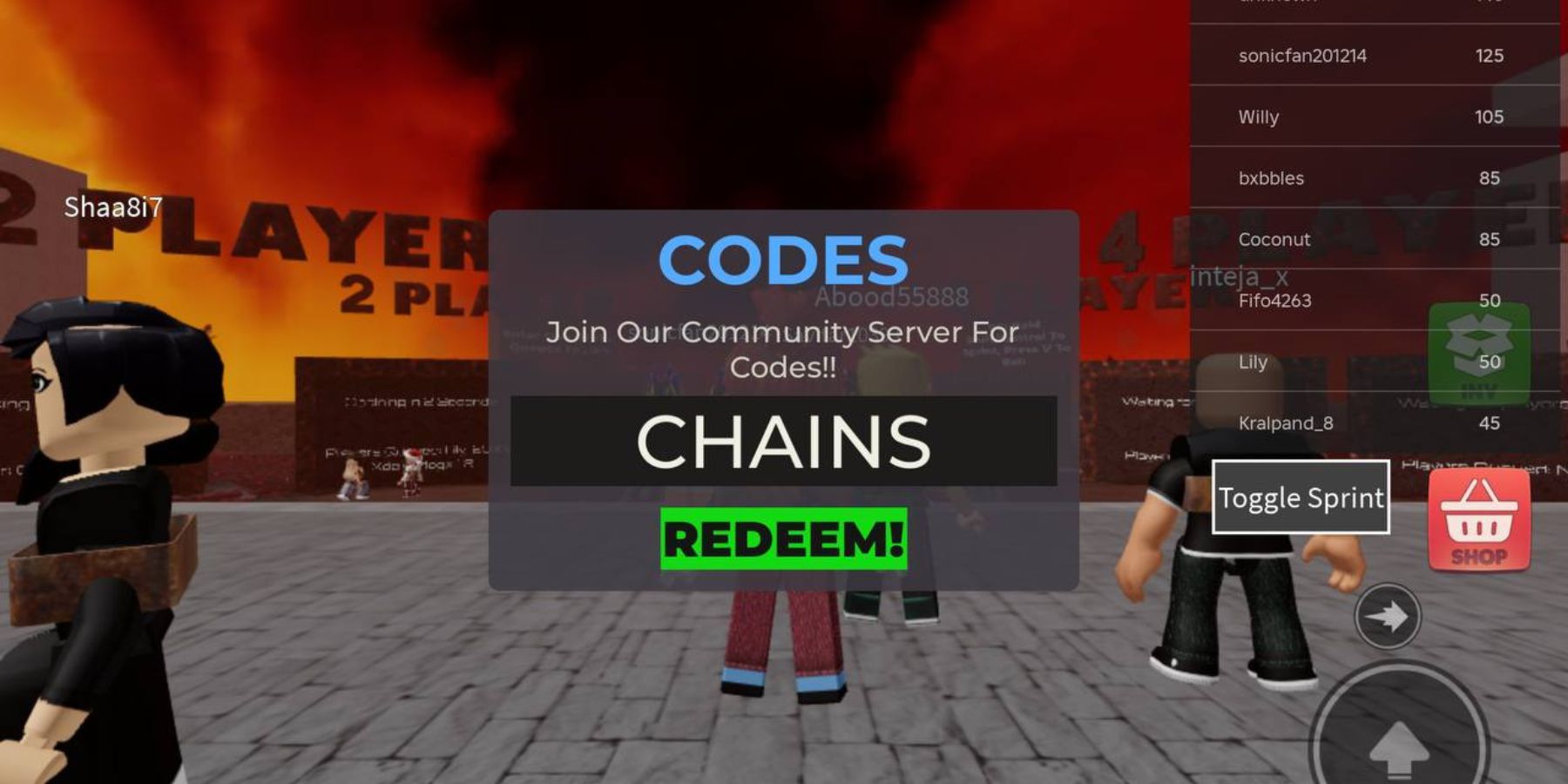 Roblox Chained Together Codes