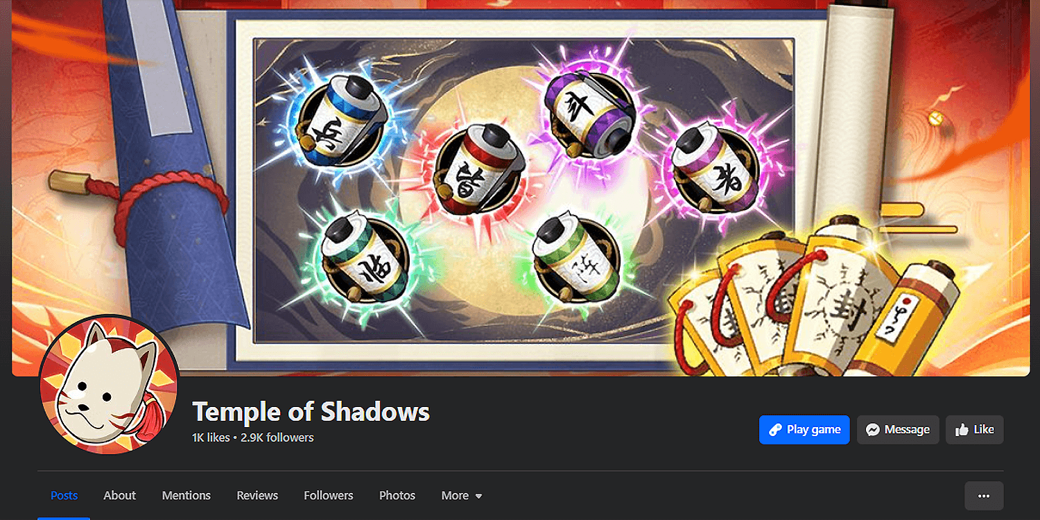 Temple of Shadows Facebook